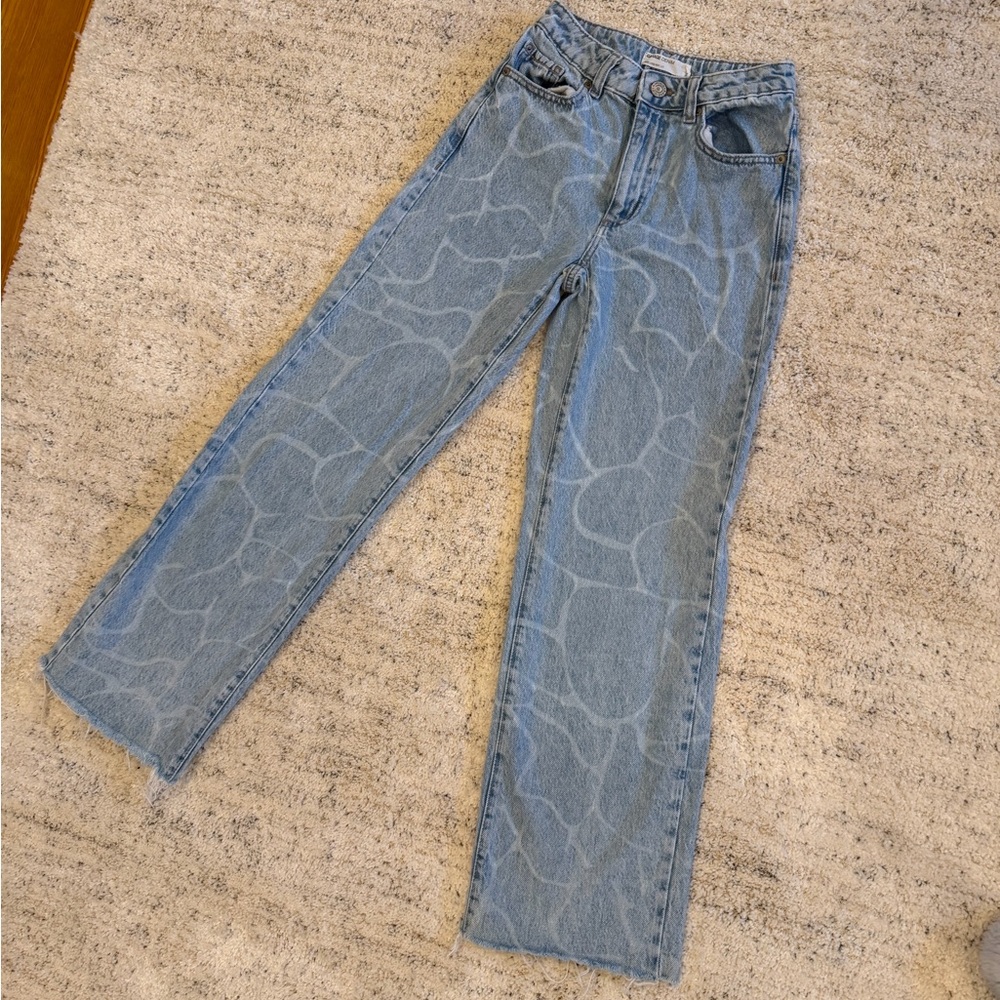 Garage Light Blue Patterned Women Jeans